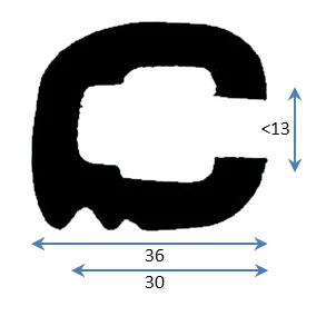 PVC Fenderlist C1560B Sort 12m