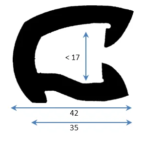 PVC Fenderlist C1564B Sort 18m