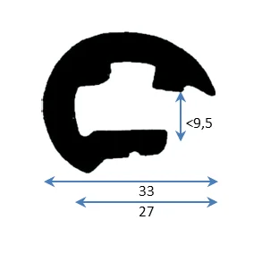 PVC Fenderlist C1558C Sort 12m