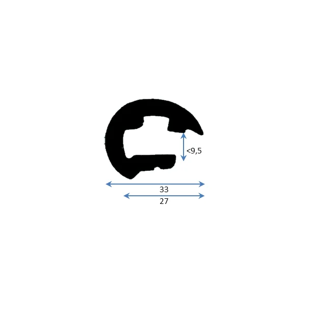 PVC Fenderlist C1558C Sort 12m