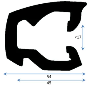PVC Fenderlist C1565B Sort 22m