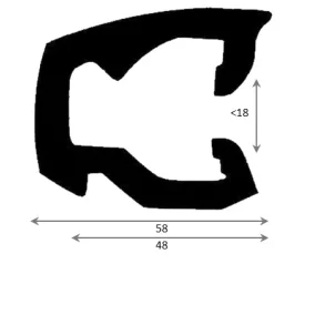 PVC Fenderlist C1565C Sort 25m