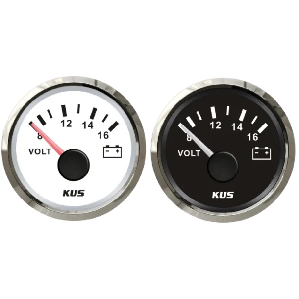 KUS Voltmeter NMEA2000 Hvit m/blank ring