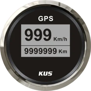 Kus digital fartsmler m/tripteller GPS 52mm sort/rustfritt