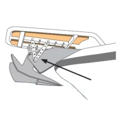 Btsystem P1091 Universalstag til MP100.For baugspyd mot ankerrulle LxB: 290x30 mm Syrefast stl
