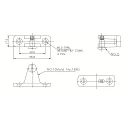 Rustfri Kalesjebeslag 25mm Festeplate 90 gr HD-type (kraftig