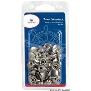 Trykknapp Forkrommet Messing 14mm 15pk