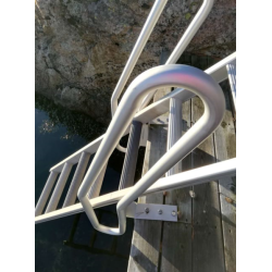 Bryggetrapp 4 Trinn Aluminium m/Skruer