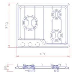 Ocean Comfort Kokeapparat Seafarer 3-bluss m/el tenning