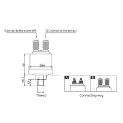 KUS/Wema Oljetrykksgiver 1/8"NPT 0-10 Bar, m alarm