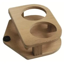 Glassholder Teak for bord - 2 glass 