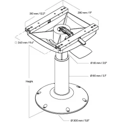 Stolstativ BL 360-490mm Blank