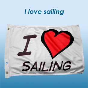 Waterline Flagg I Love Sailing