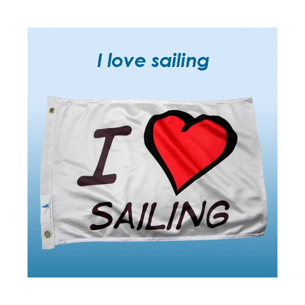 Waterline Flagg I Love Sailing