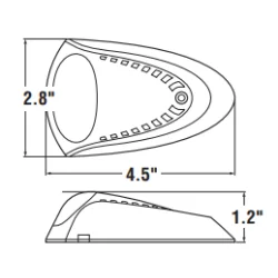 Attwood Bauglys Chrome LED 5W, 12V, 2stk 