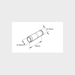 Ebersp�cher Skj�ter�r vann 20/16mm Messing 20 mm - 16 mm Lengde 60 mm