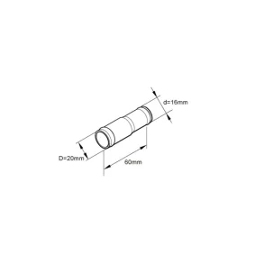 Ebersp�cher Skj�ter�r vann 20/16mm Messing 20 mm - 16 mm Lengde 60 mm
