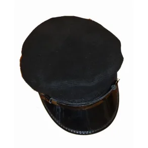 Skipslue sort med blank brem 