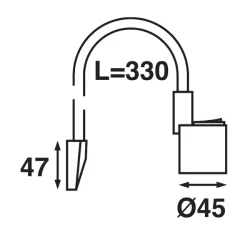 Btsystem Kartlys Kurs MR11 LED Sort 330mm 1,3W 12V