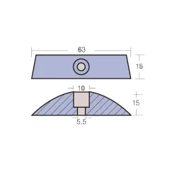 Sinkanode VO-17 for Volvo Penta 2-blader foldepropell 2pk