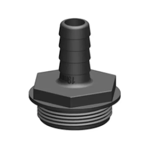 TruDesign Slangestuss for 3 veisventil 1 1/2" - 19mm Sort