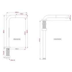 Blandebatteri hev og senk med dusjhode
