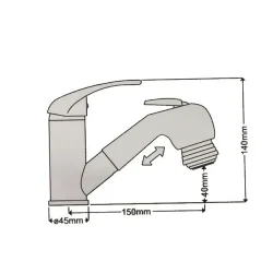 Blandebatteri med dusj