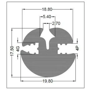 Vinduslist Gummi 19,8mmx 17,5mm 4mm