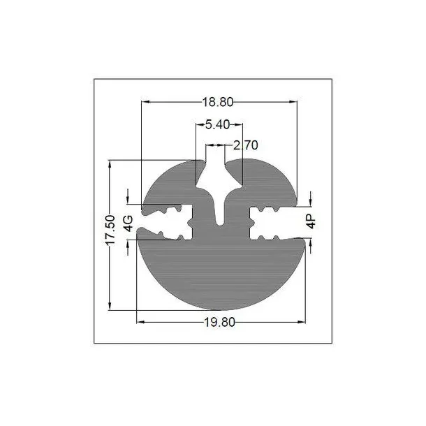 Vinduslist Gummi 19,8mmx 17,5mm 4mm