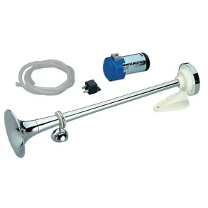 Trompethorn m/Kompressor enkelt krom Messing 12V