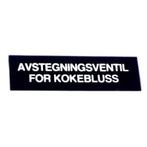 Skilt Stengekran gass