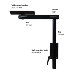 NOA Bordstativ Lagun Anodisert karbonsort
