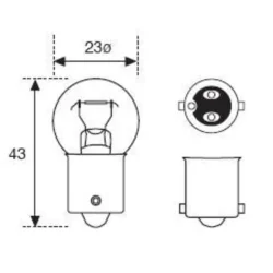  Lyspre 12V/21W BA15D 2-Polet