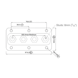 BEP Samleskinne 500A, 4X8mm