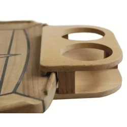 Glassholder Teak for bord - 2 glass 