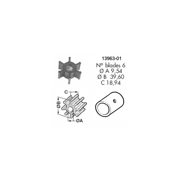 Impeller 100 VP/Bukh/Perkins/Yanmar Volvo PentaMD/Bukh DV10/Perkins 4.107 Yanmar 1/2/3 GM Diameter 3