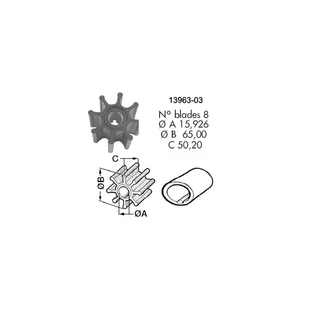 Impeller for Jabsco (4598-0001) Tilsvarer Jabsco 4598-0001