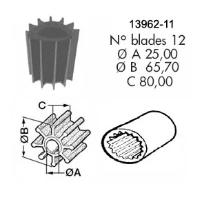 Impeller 107 VP/Bukh/Perkins/Yanmar/Johnson 1027B