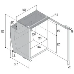 Vitrifrigo 62L Kjleskap Airlock lys gr