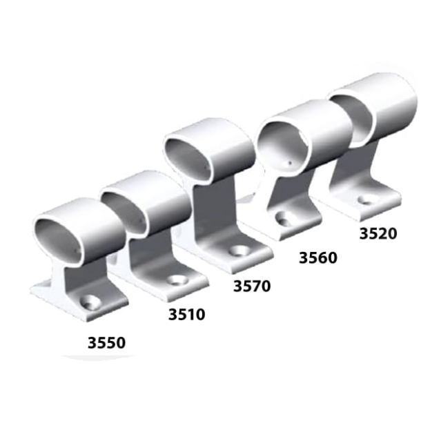 Beslag for Oval Hndrekke,Aluminium Skr og rett variant Smal og bred type Rett 68x70mm