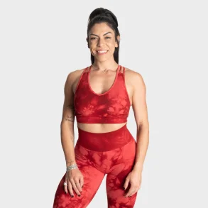 Entice Sports Bra  Red Tie Dye