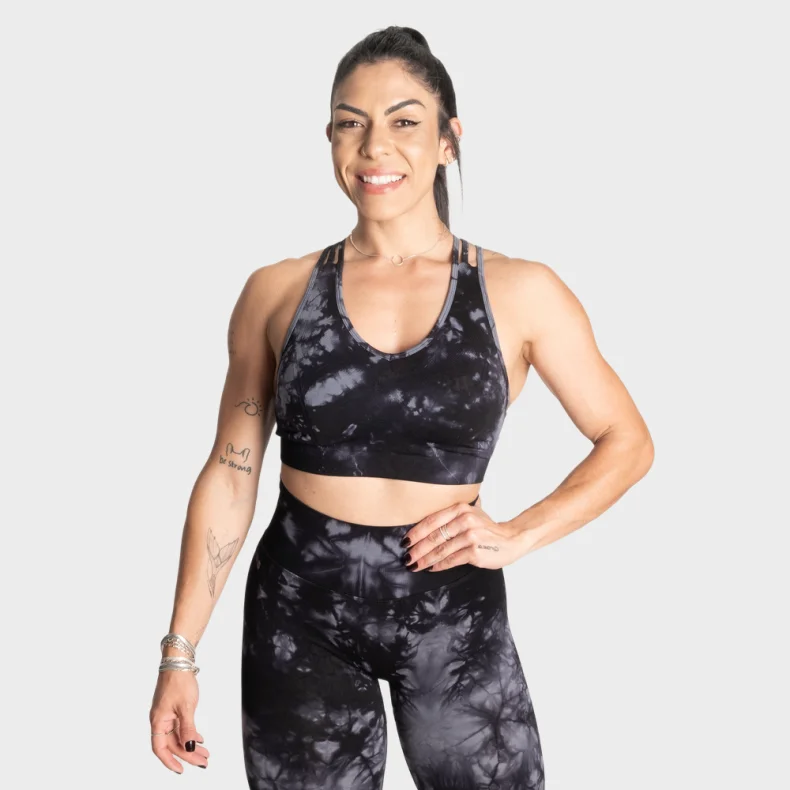 Entice Sports Bra Black Tie Dye