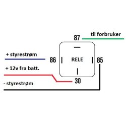 Kraftig rele p 80 AMP 12 Volt