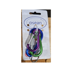 Pelikankroker sett m/3 stk aluminium, Karabinkrok