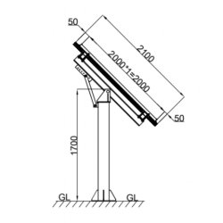 Bakkestativ til solcelle 2x300/350/400W etc