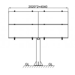 Bakkestativ til solcelle 4x300/350/400W etc