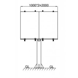 Bakkestativ til solcelle 2x300/350/400W etc